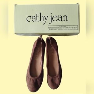 Cathy Jean Brown Leather Flat Ballet Shoes